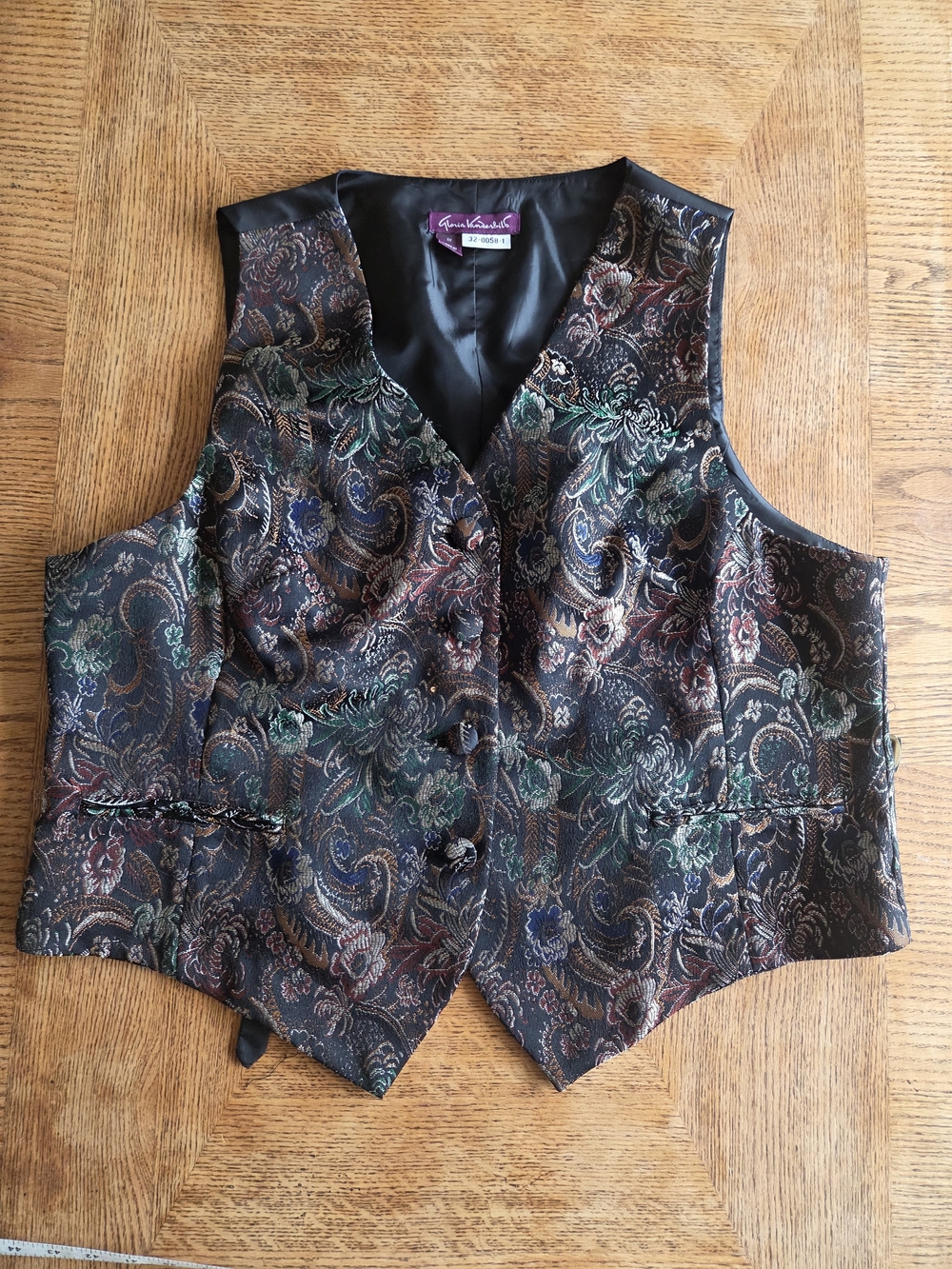 Vintage Gloria Vanderbilt Floral Tapestry Vest 1X